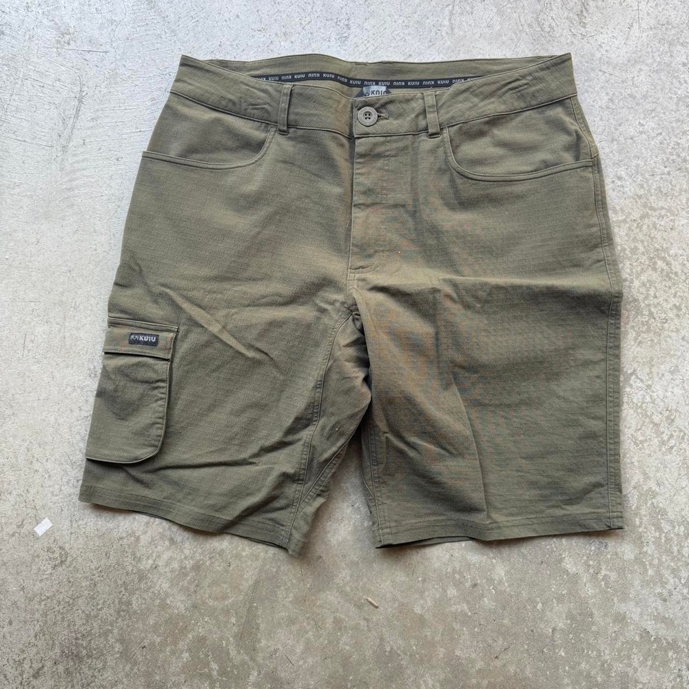 KUIU Ripstop Cargo Hiking Shorts Men's 36 Army Green Stretch Tactical Outdoor